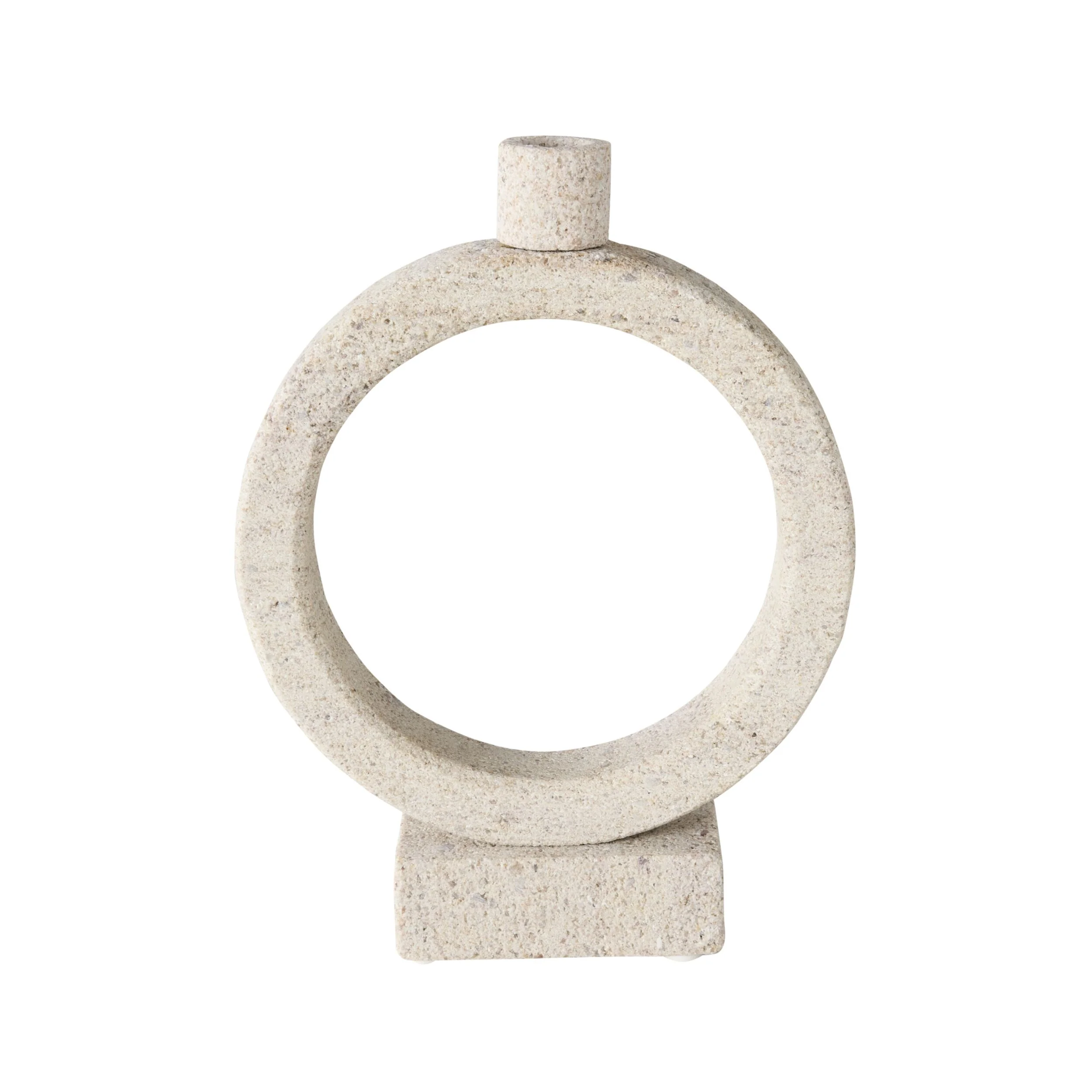 Beige Marble Orb Candle Holder Large