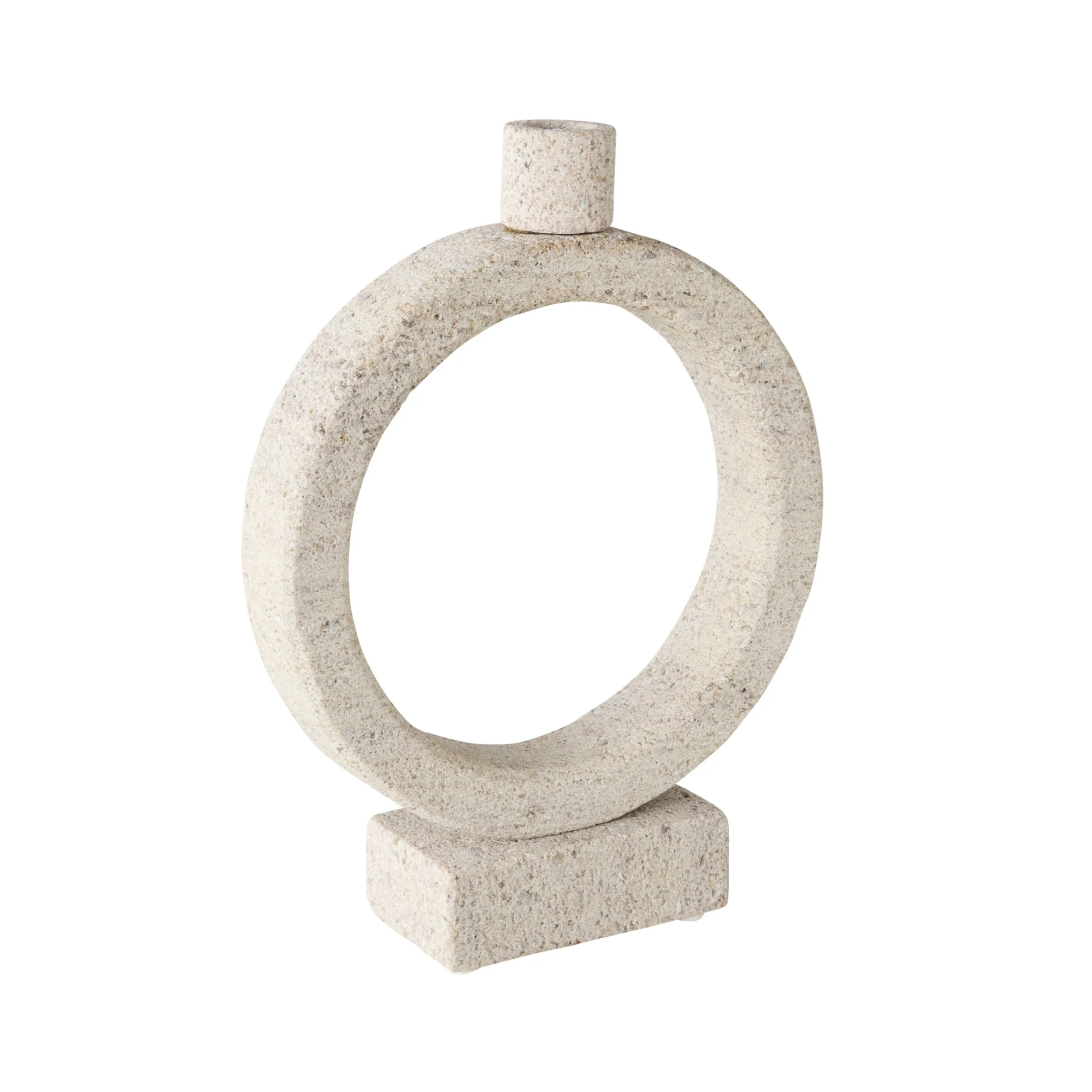 Beige Marble Orb Candle Holder Large