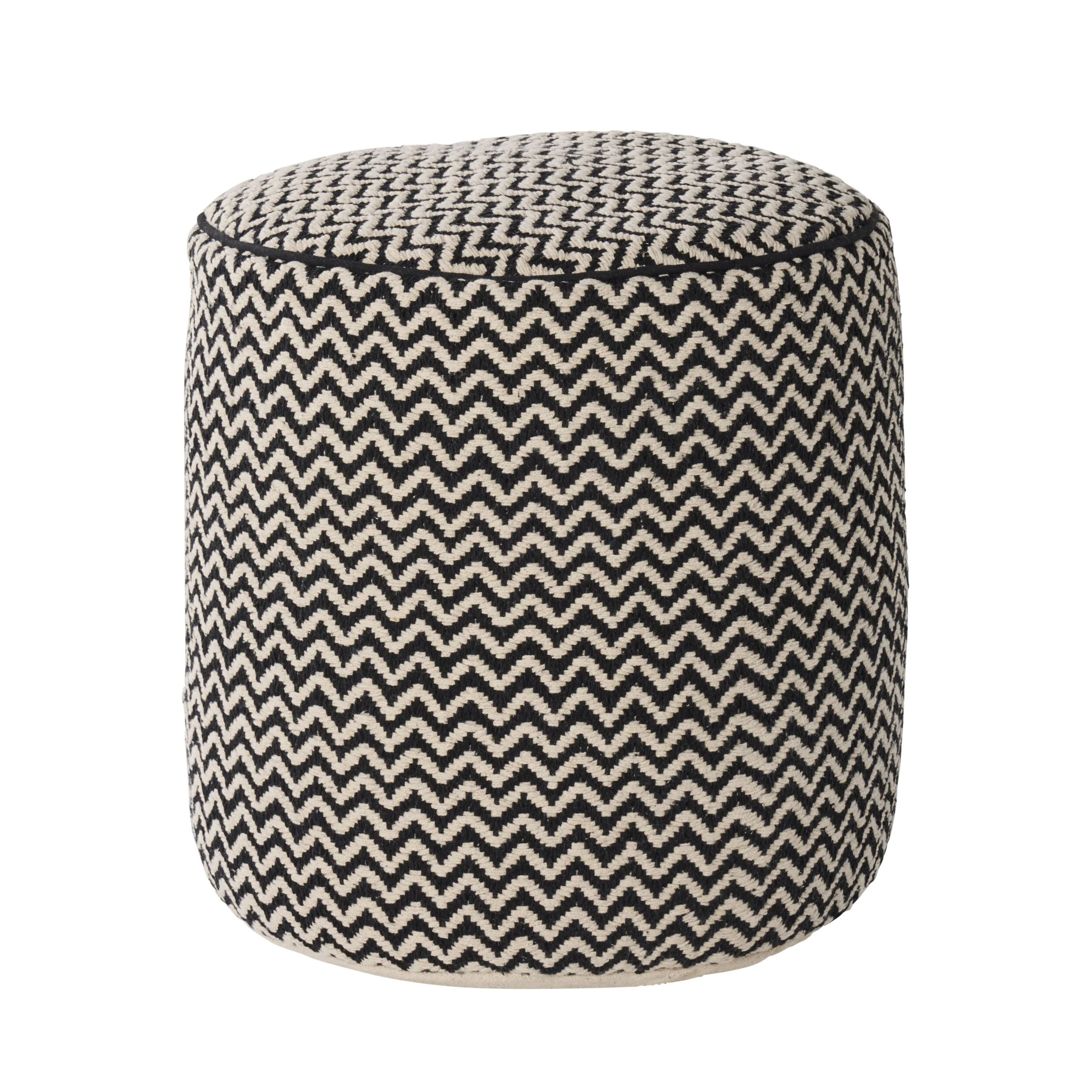 Bellevue Chevron Round Pouf