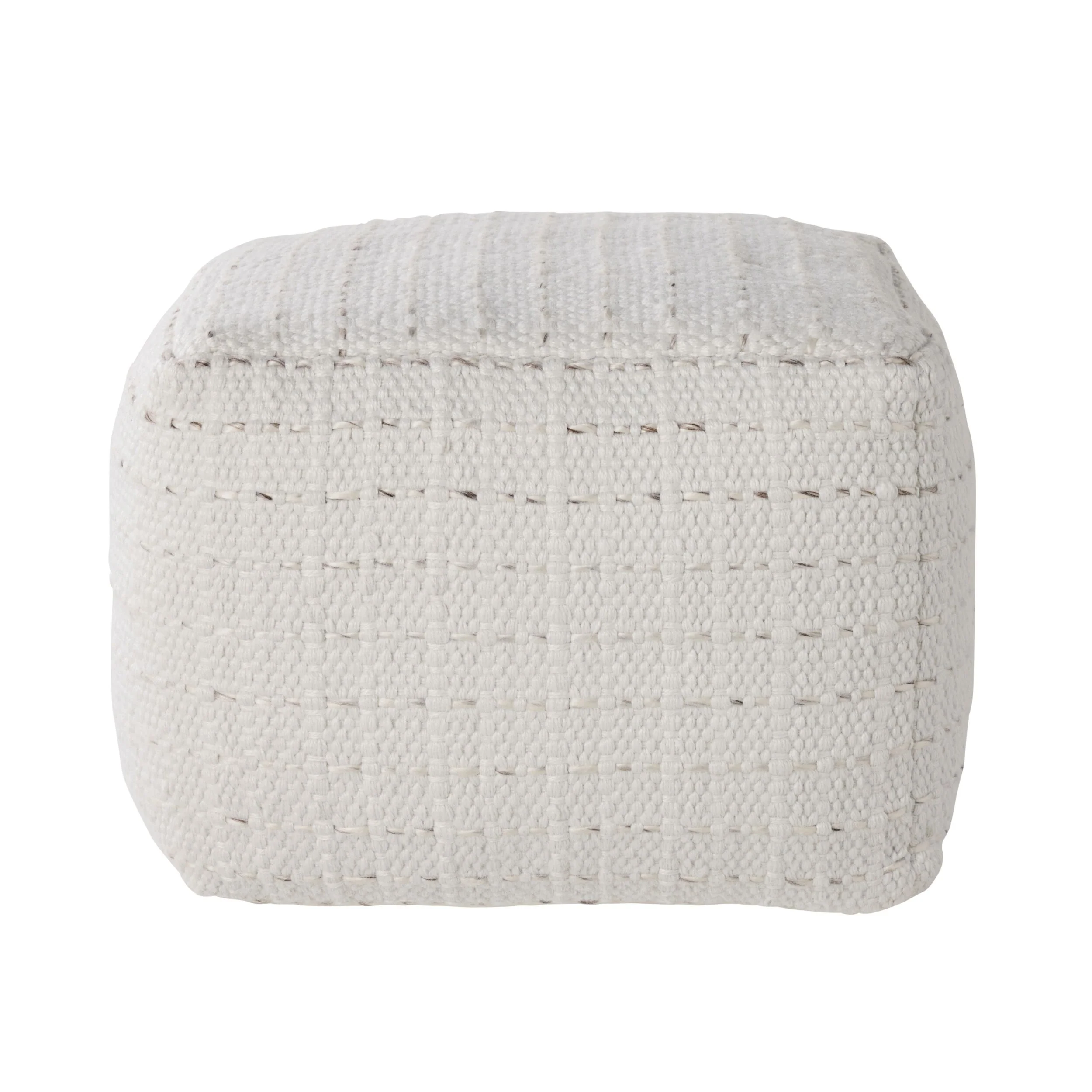 Coogee Slub Woven Square Pouf