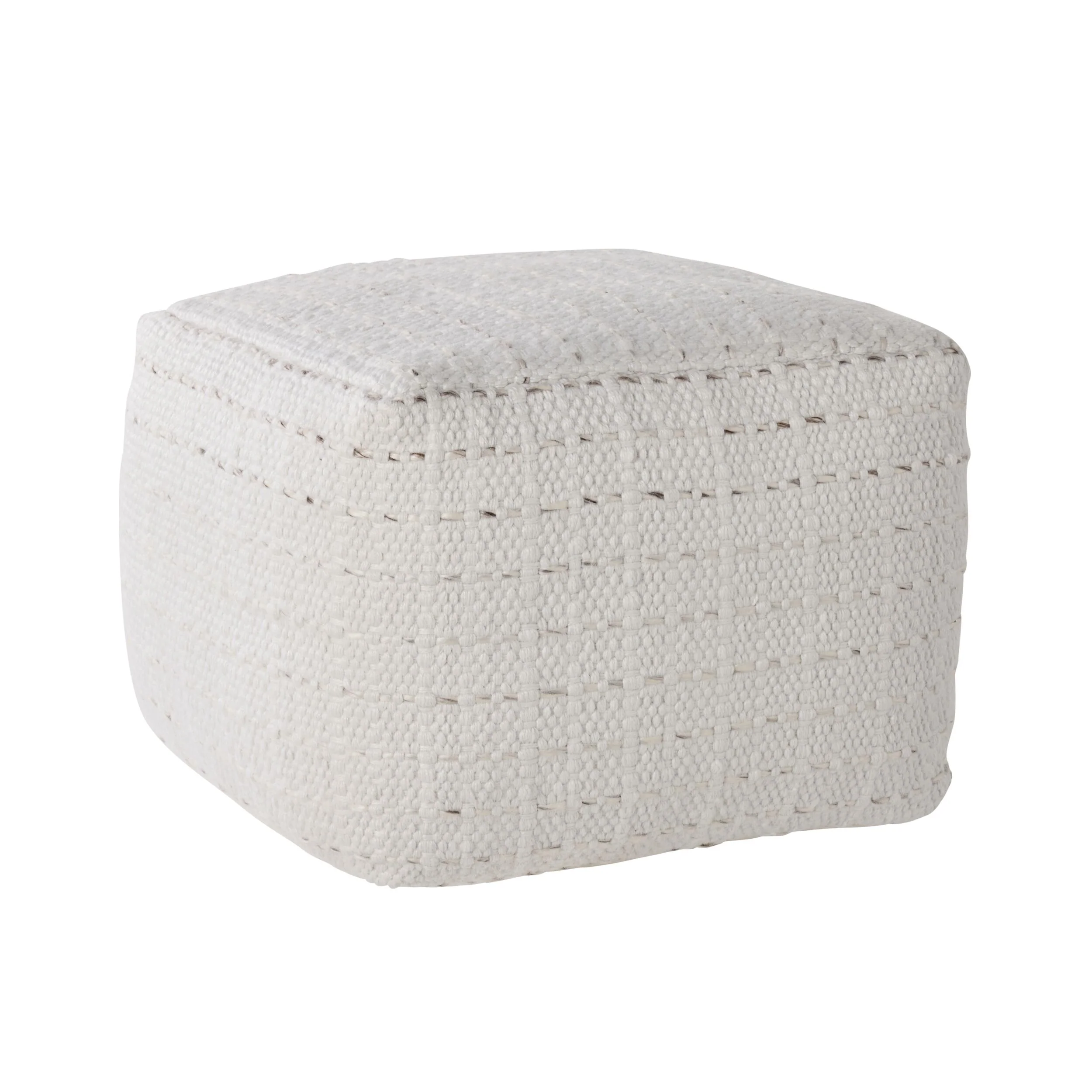 Coogee Slub Woven Square Pouf