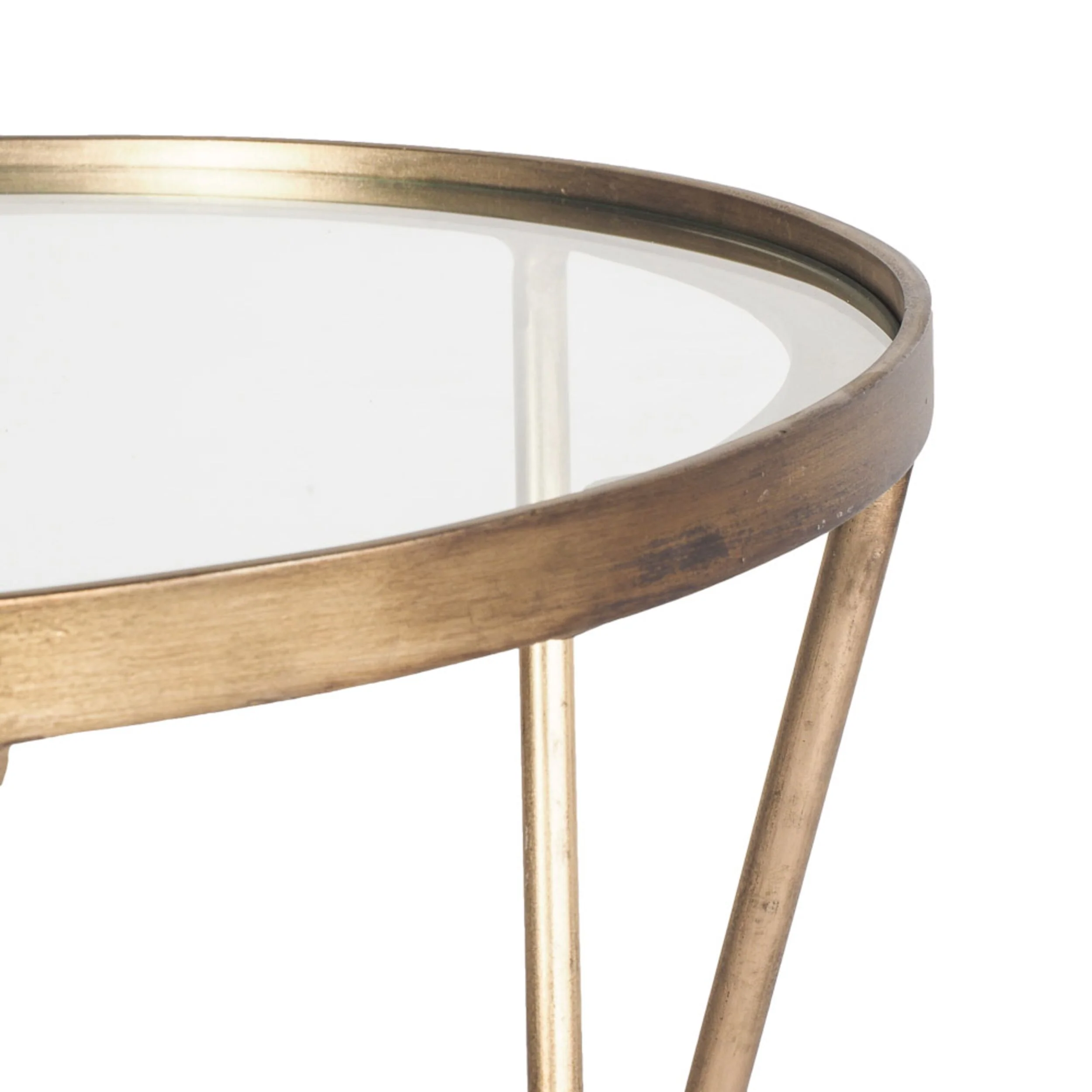 Ashika Glass & Gold Side Table 40x40x68cm