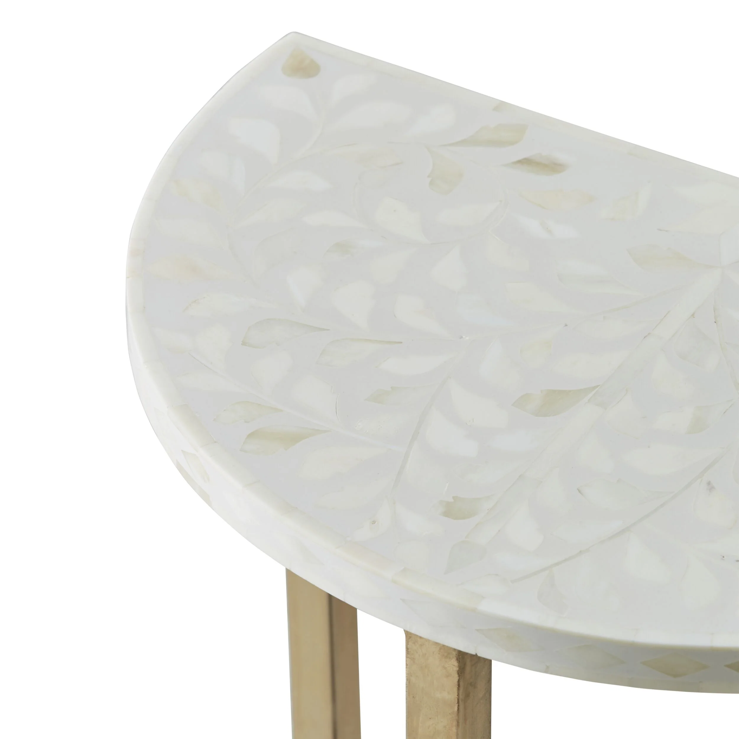 3025-bone-inlay-half-moon-side-table-beige-with-gold-frame-44cm-4.webp Bone Inlay Half Moon Side Table Beige with Gold Frame 44cm