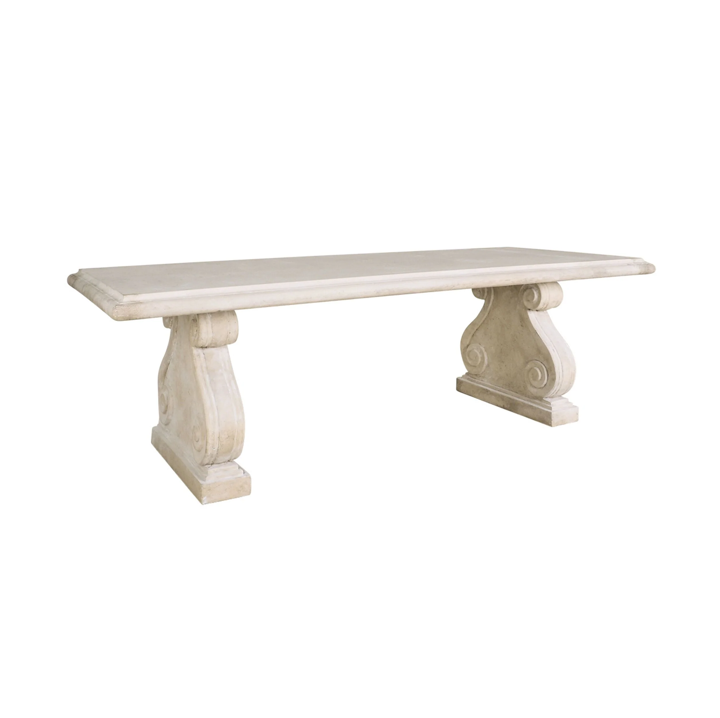 Roman Stone Table 260cm with 6 Manette Outdoor Dining Chair Black Package