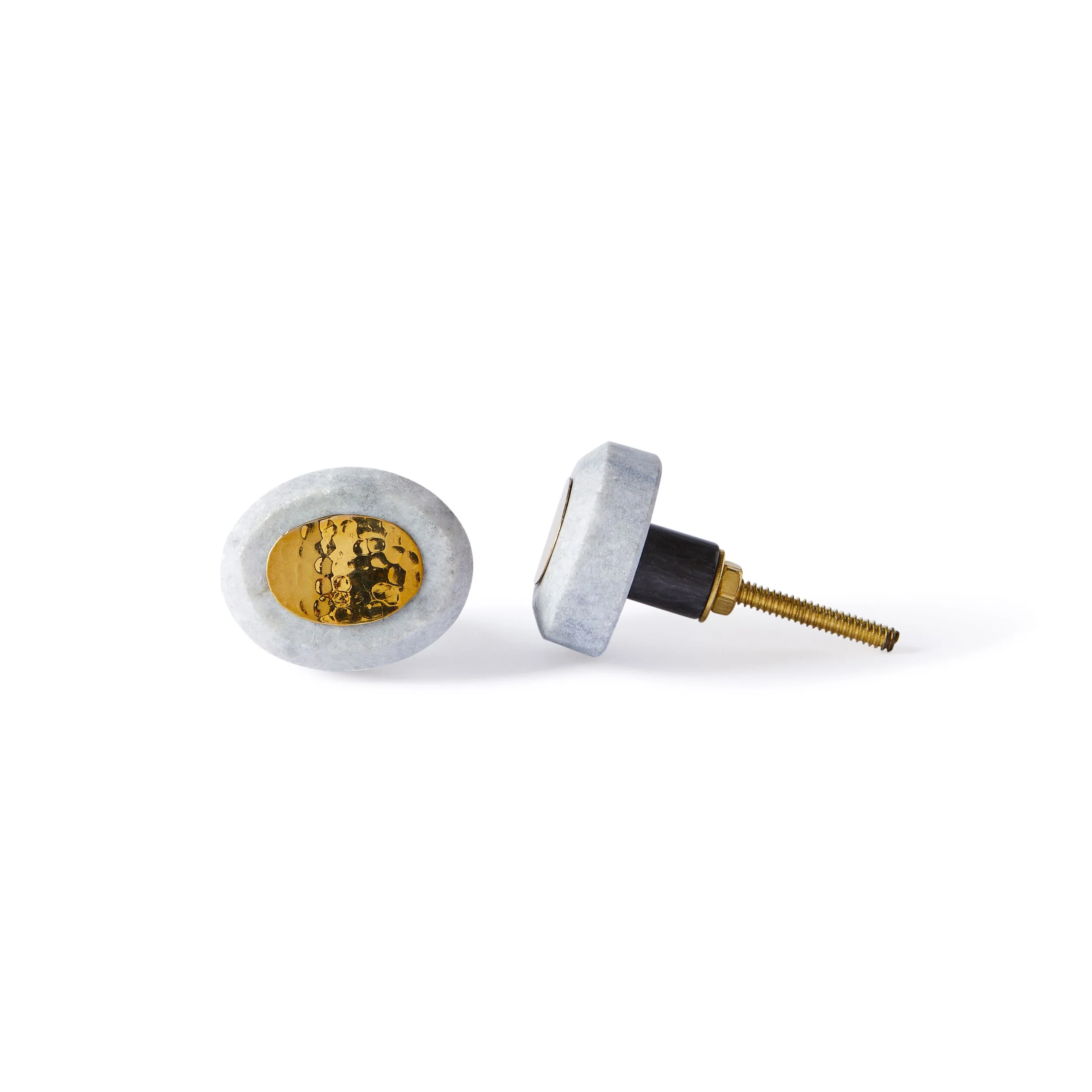 Ara Grey Press Oval Knob 3.8cm