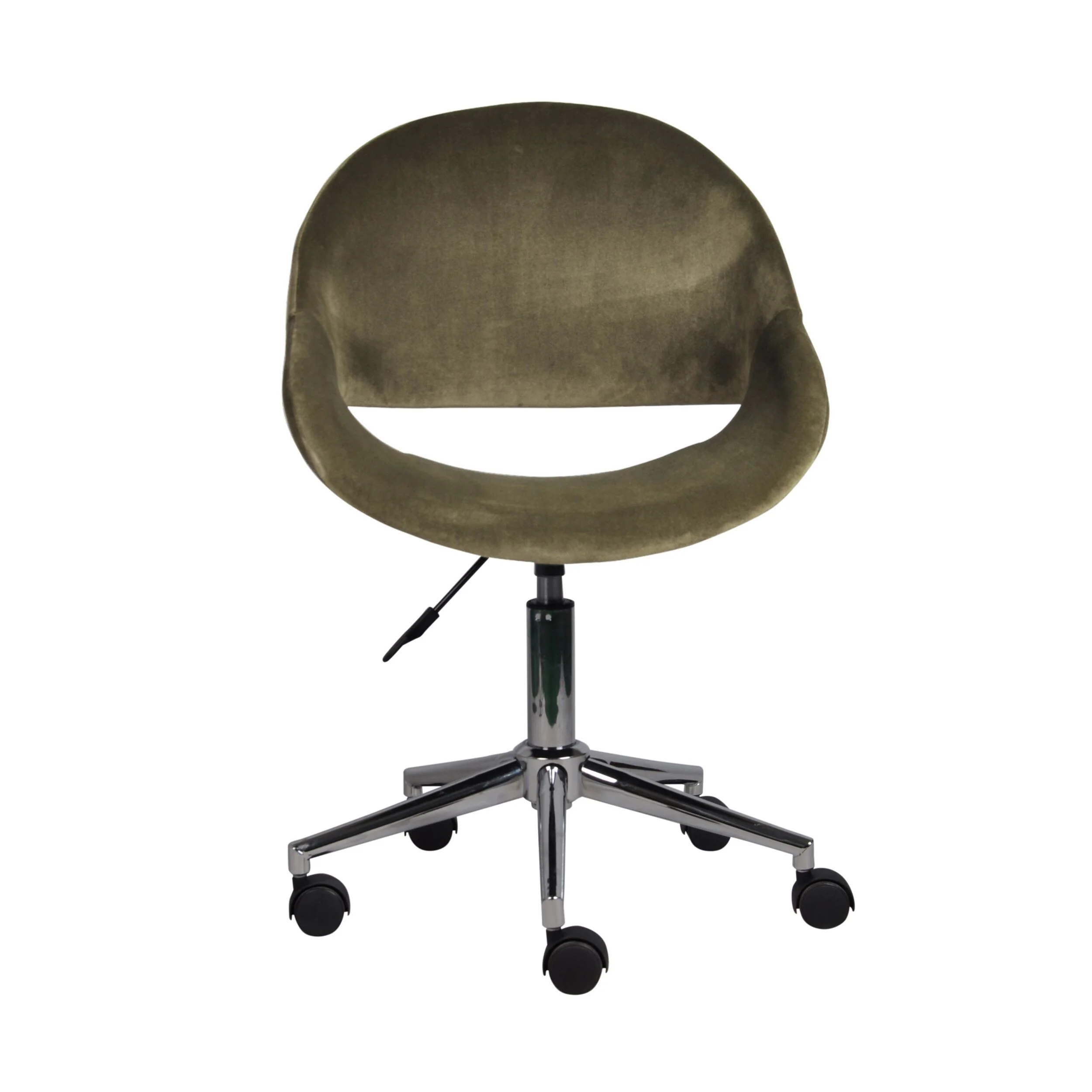Kip Velvet Desk Chair Velvet Forrest Green
