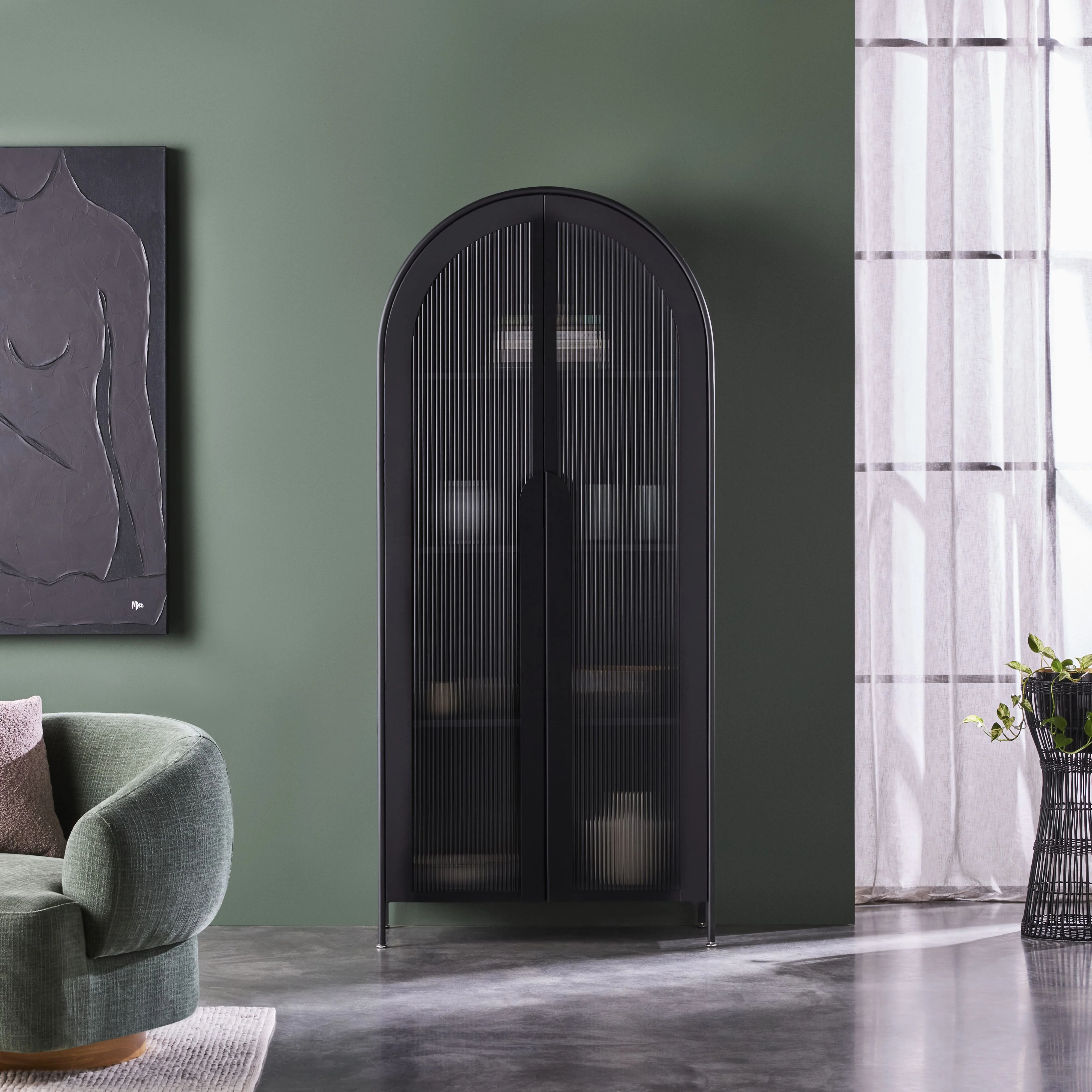 Nero Arched 2 Door Cabinet