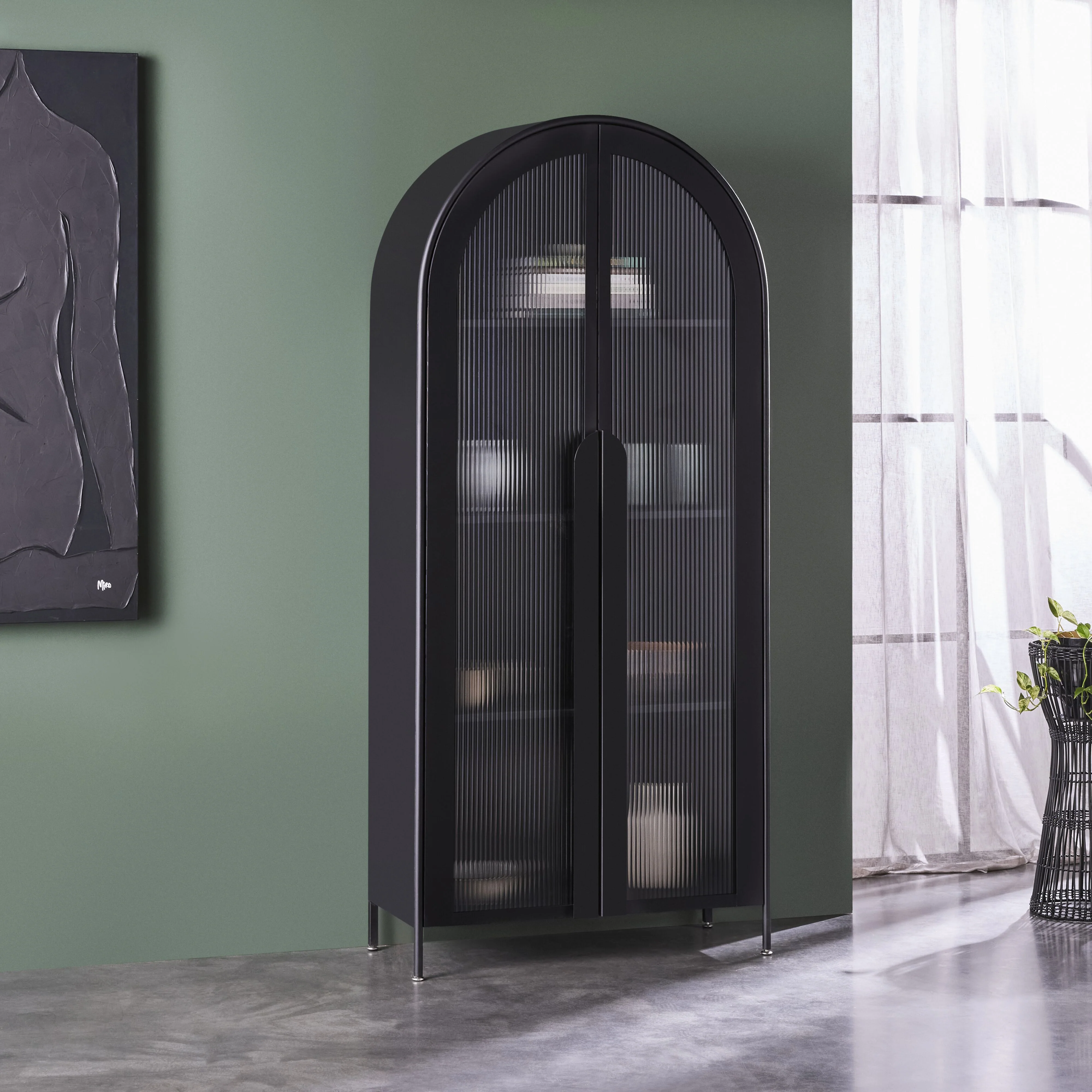 Nero Arched 2 Door Cabinet