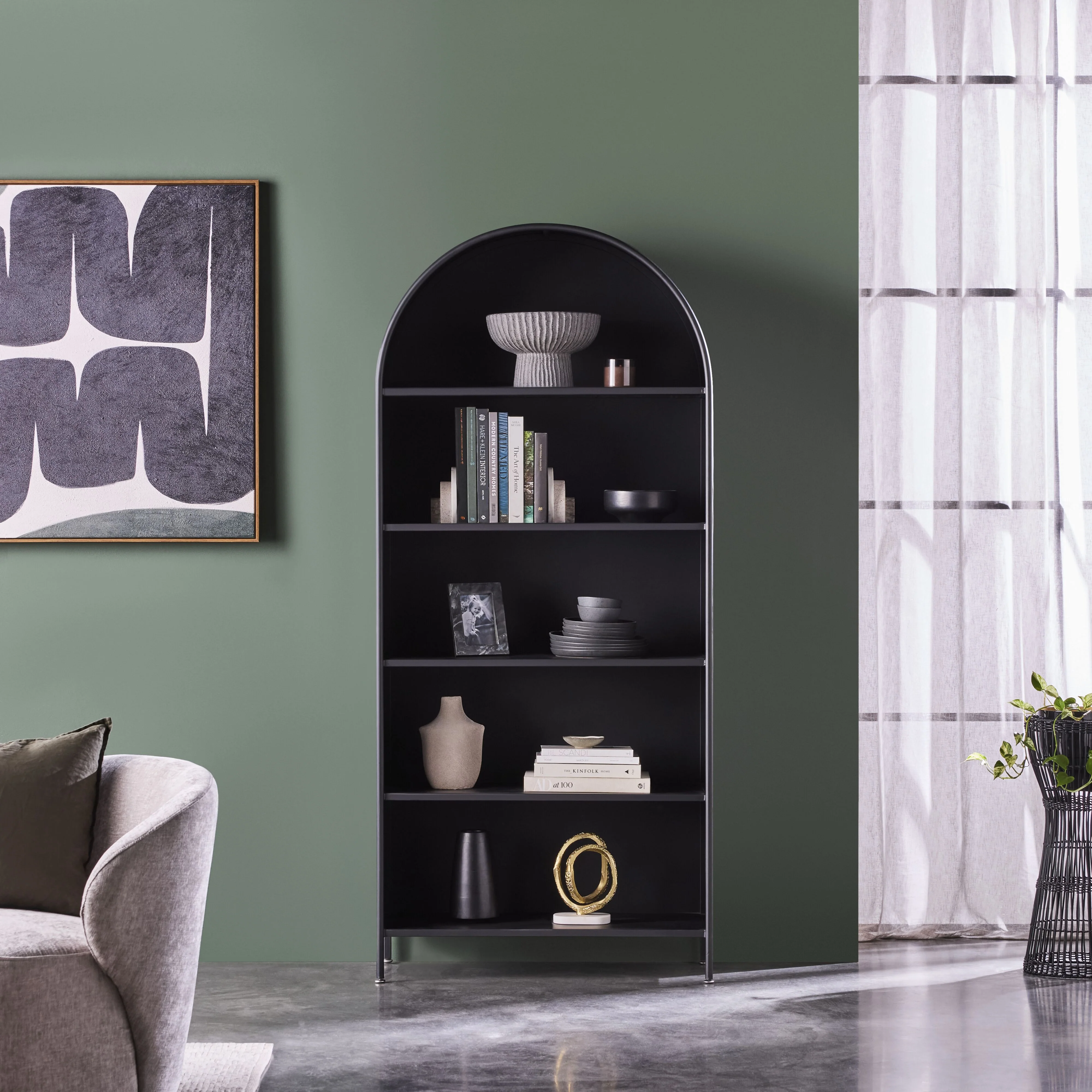 Nero Arched Bookshelf