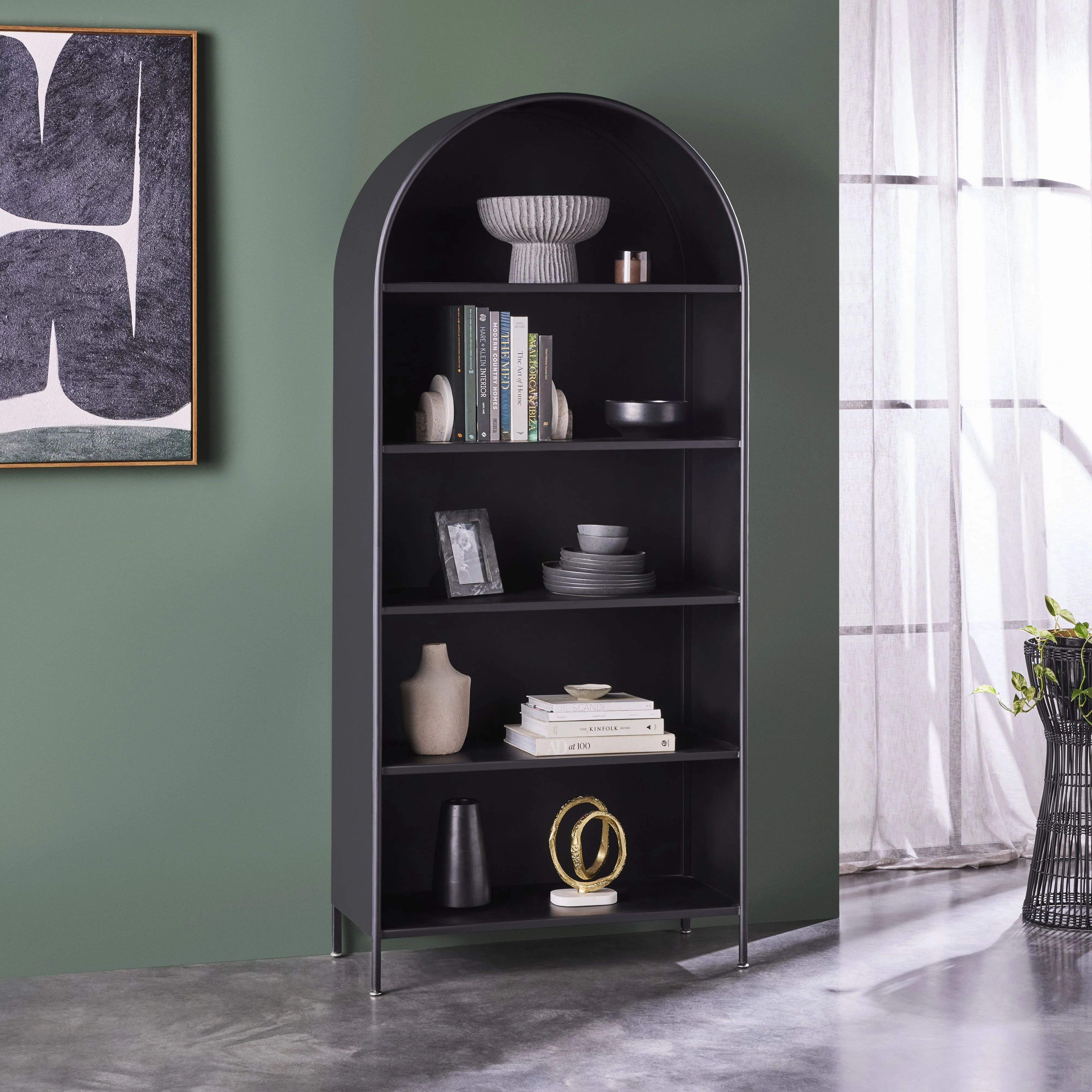 Nero Arched Bookshelf