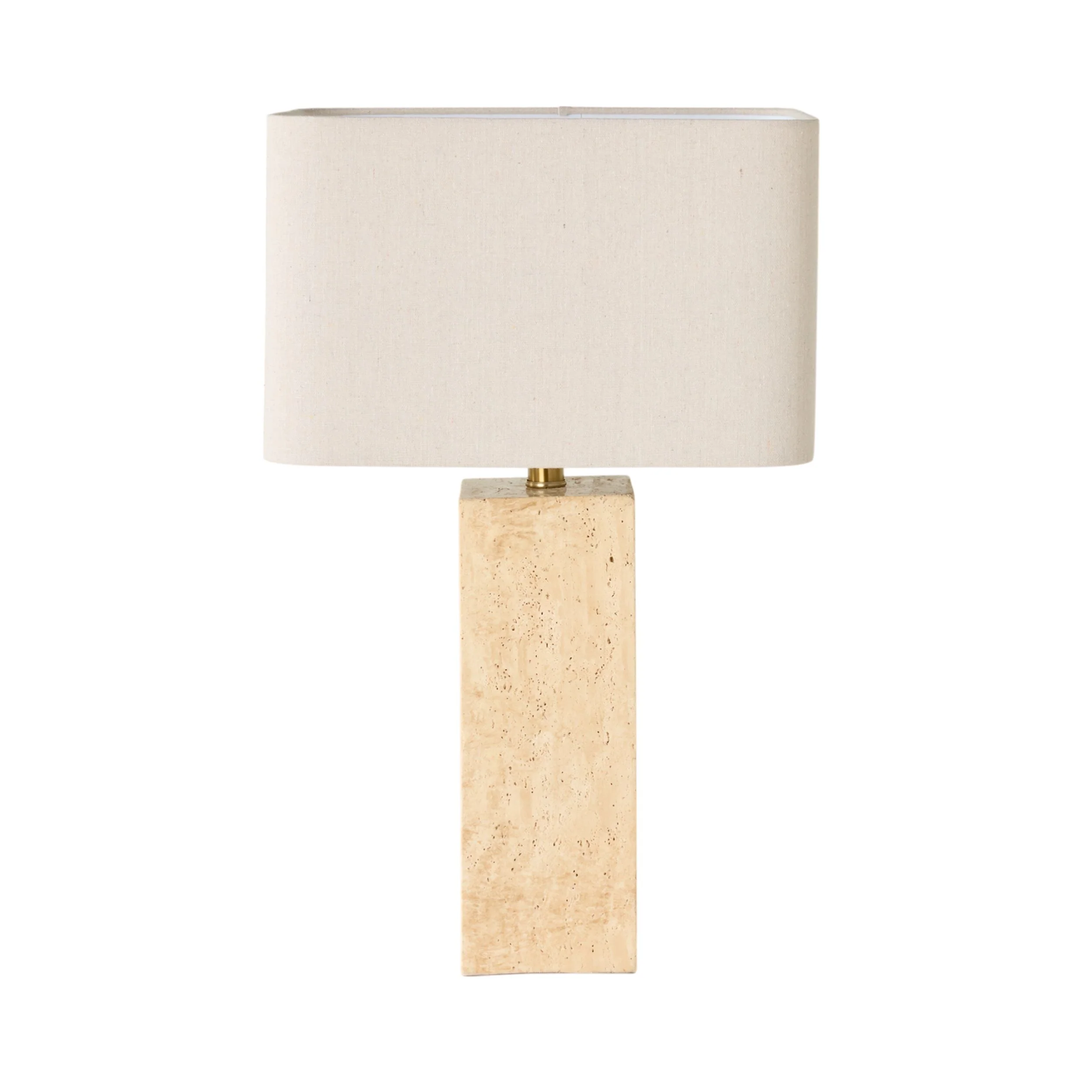 Siena Square Travertine Table Lamp 58cm