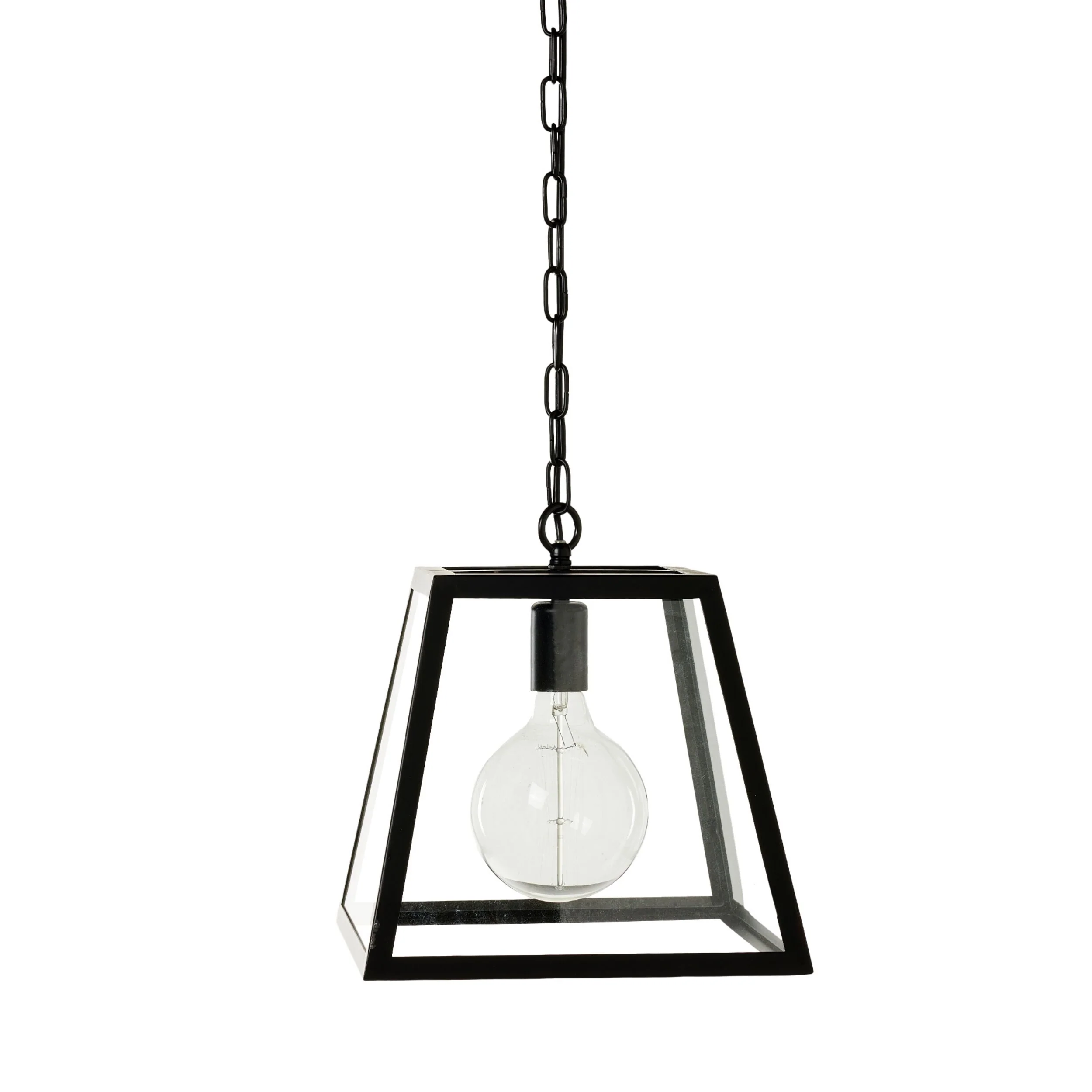 Karter 1 Light Cube Pendant Black 30x20x31cm