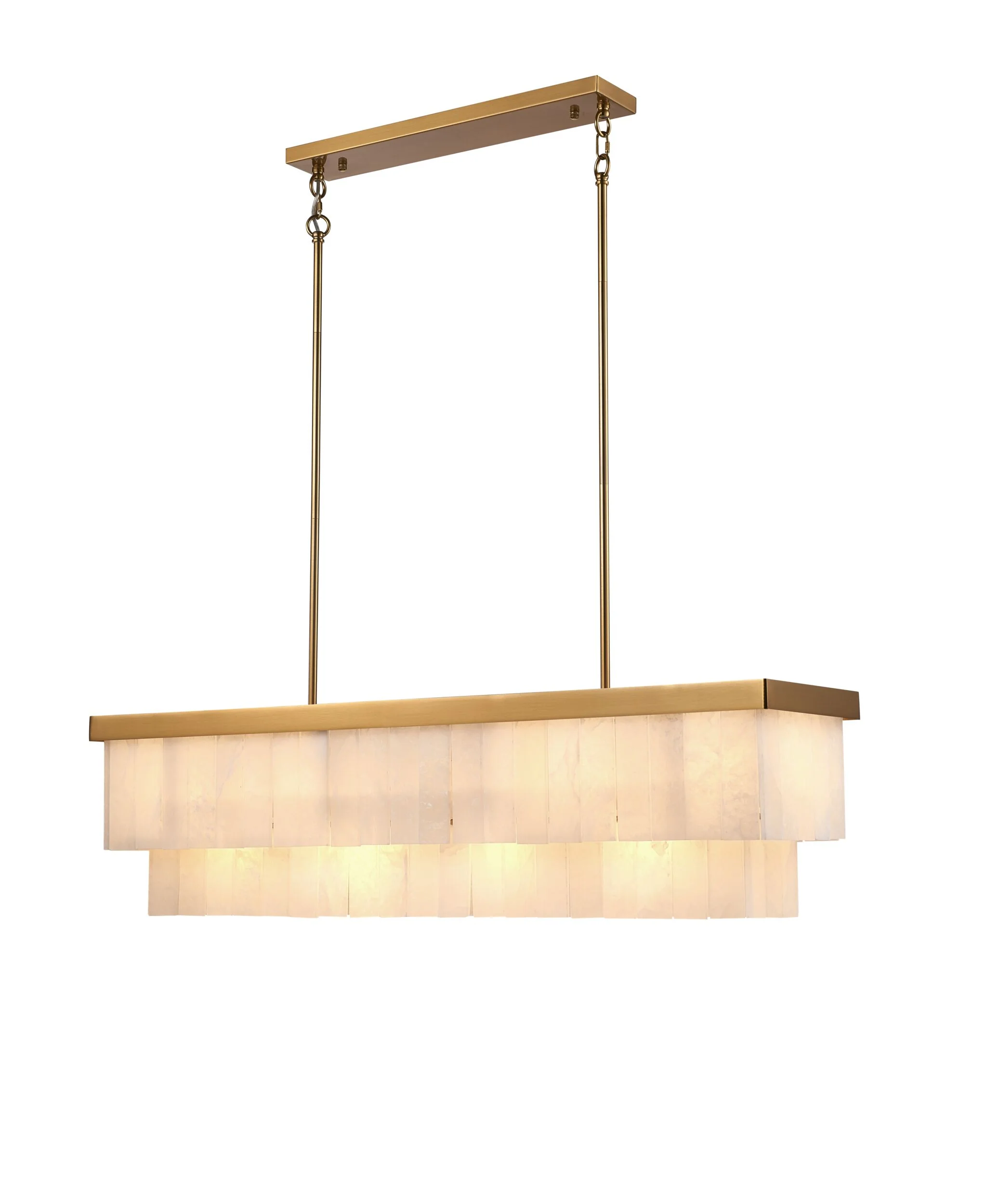 Aster 9 Light Rectangle Marble Chandelier 120x32cm