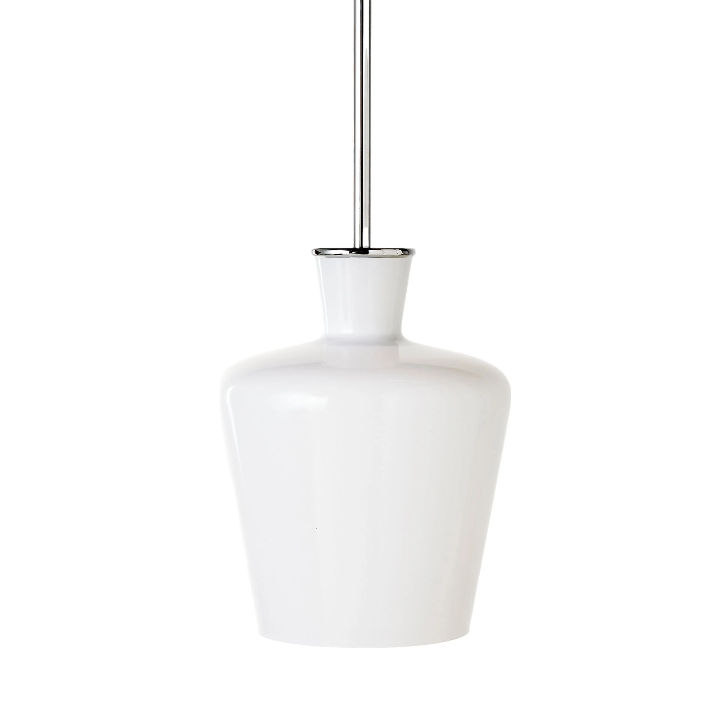 Auburn Opal Glass Pendant White 24x35cm