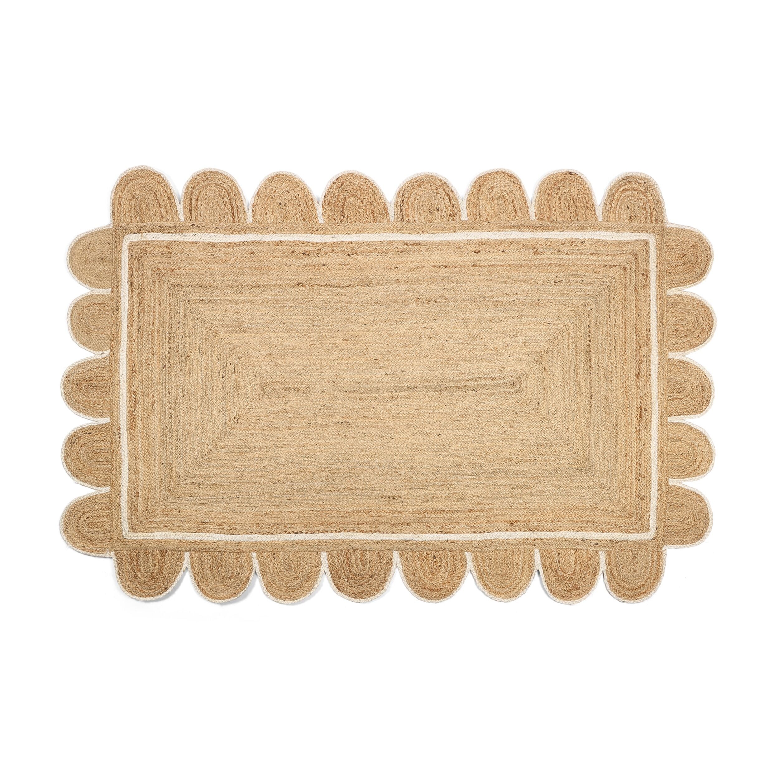 Granada Scalloped Jute Rug 150x240cm