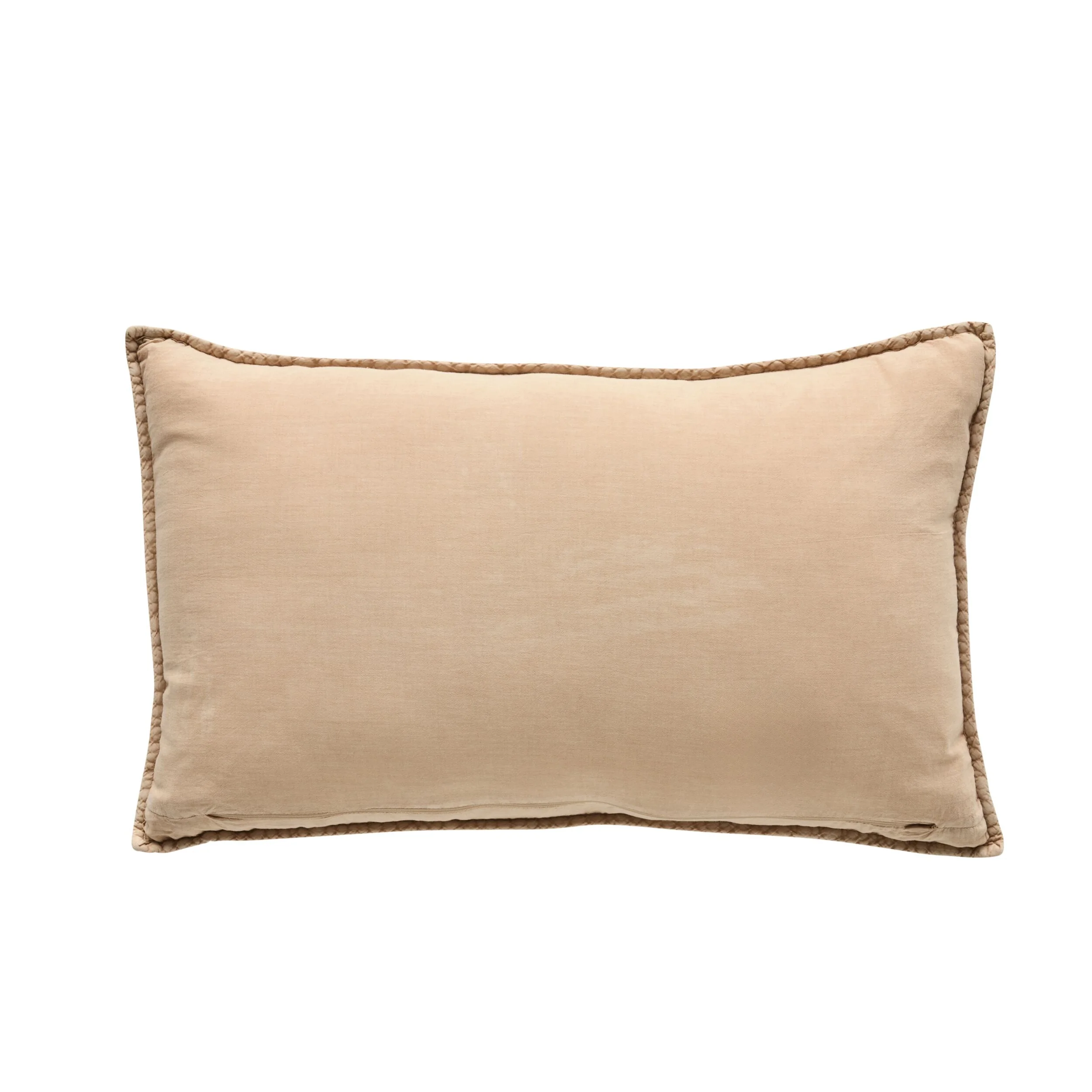 Poppy Soft Washed Voile Quilted Cushion Soft Clay 35x55cm