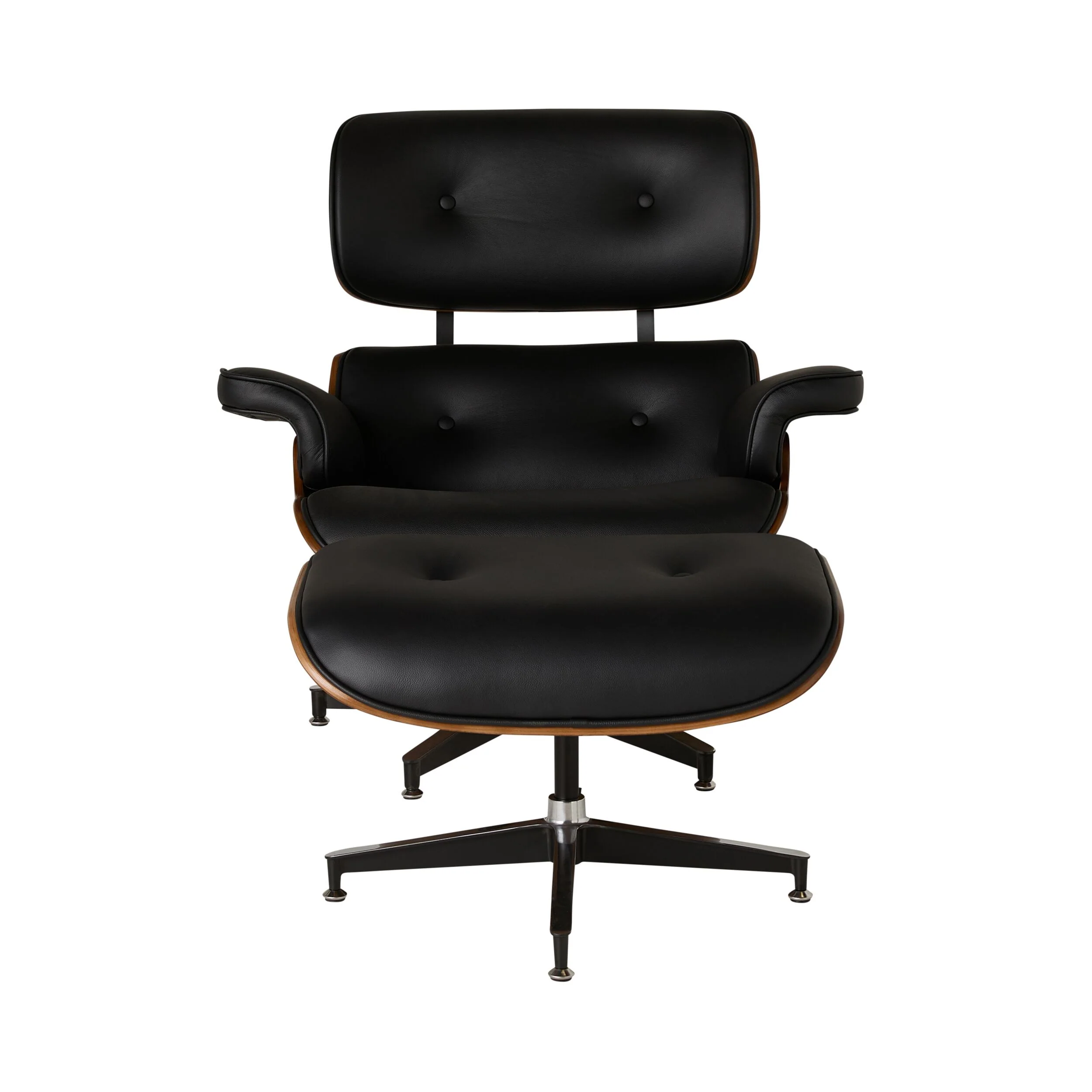 Replica Eames Lounge Chair and Ottoman Black Leather