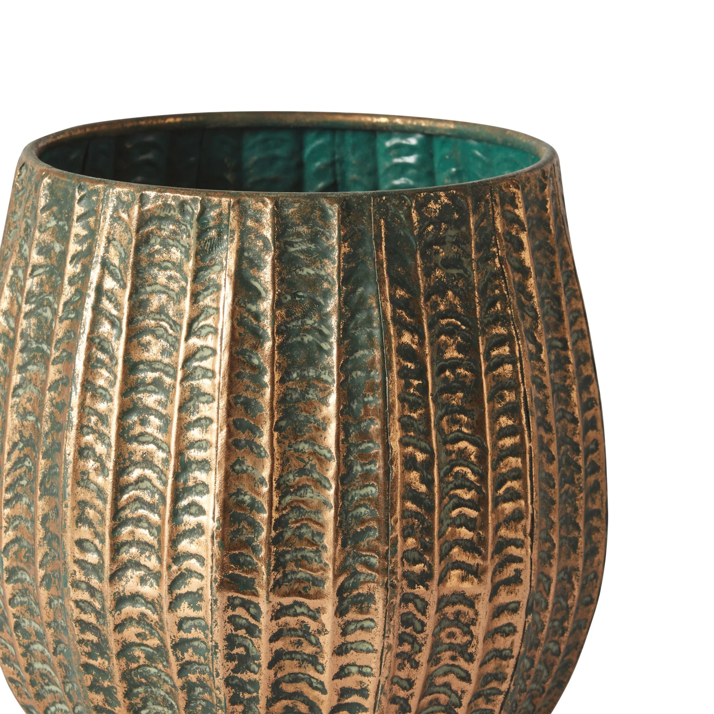 Avani Metal Ribbed Pot Small 27x27xcm