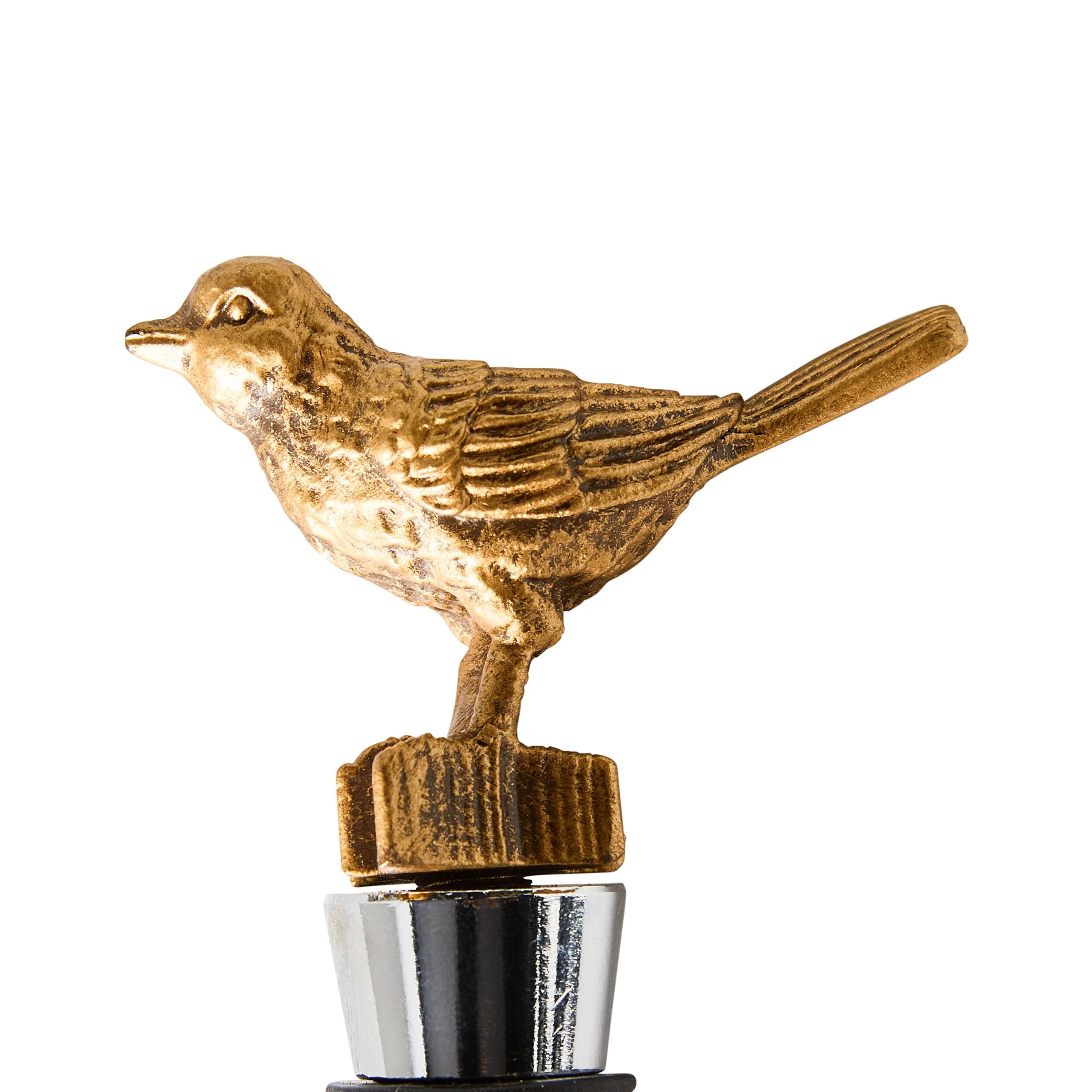 Brass Songbird Bottle Stopper