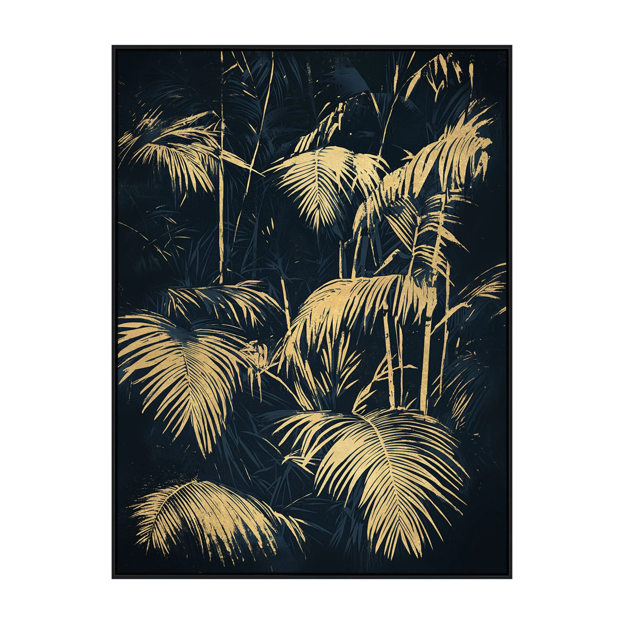 Gilded Fern Framed Textured Painting 90x120cm